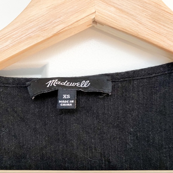 Madewell Pleated Botton Front Shift Dress black size XS - Picture 10 of 11